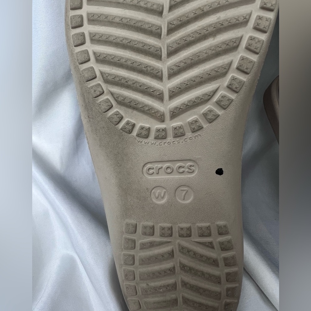 CROCS Kadee Cobblestone Taupe Slide Sandals - Picture 8 of 11